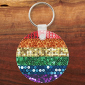 vlag van sequin pride sleutelhanger (Voorkant)