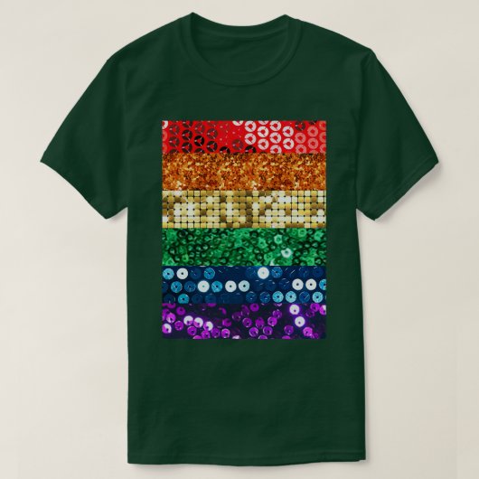 vlag van sequin pride t-shirt (Design voorkant)