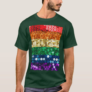 vlag van sequin pride t-shirt