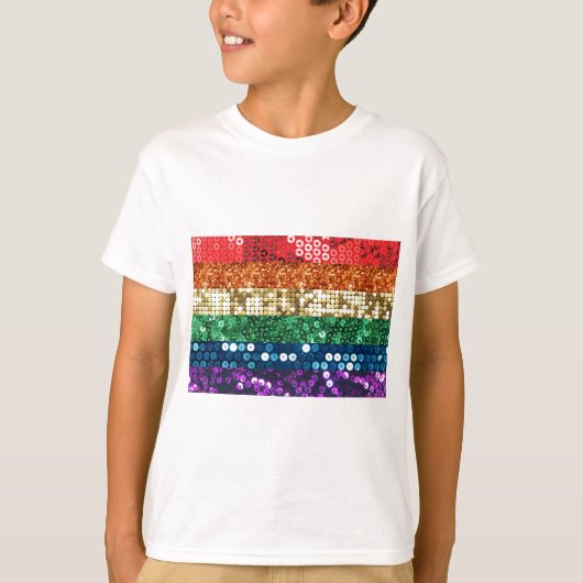 vlag van sequin pride t-shirt (Voorkant)