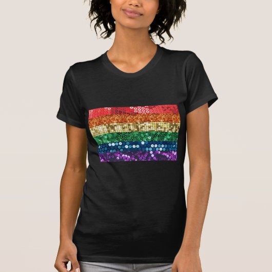 vlag van sequin pride t-shirt (Voorkant)