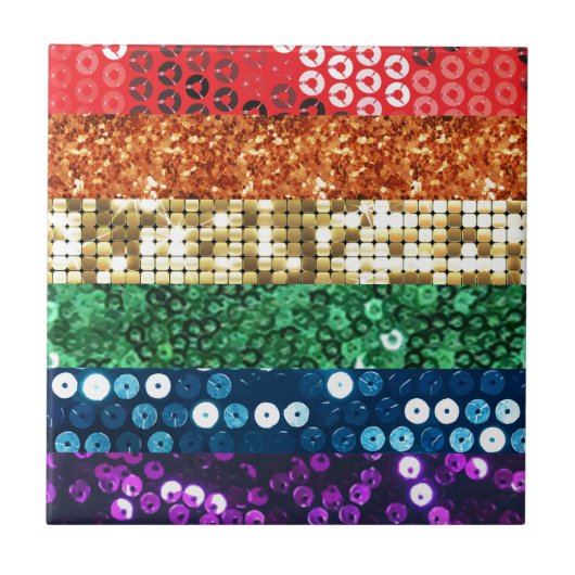 vlag van sequin pride tegeltje (Voorkant)