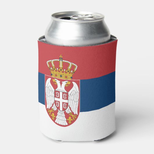 Vlag van Servië Blikjeskoeler (Blikje Voorkant)