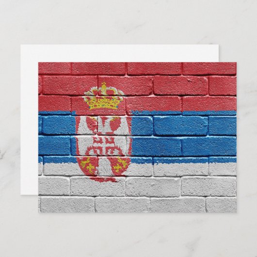 Vlag van Servië Briefkaart (Voorkant / Achterkant)