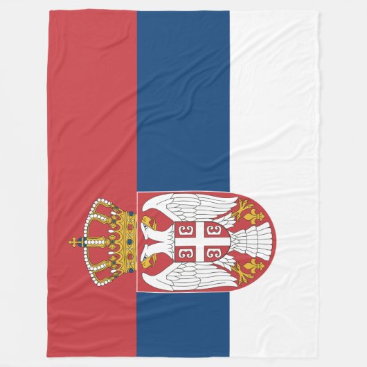 Vlag van Servië Fleece Deken (Voorkant)