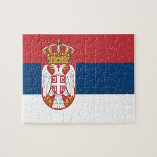 Vlag van Servië Foto Puzzle Legpuzzel (Horizontaal)