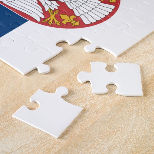 Vlag van Servië Foto Puzzle Legpuzzel (Zijkant)