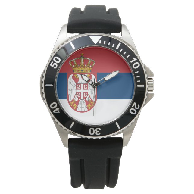 Vlag van Servië Horloge (Voorkant)