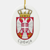Vlag van Servië Keramisch Ornament (Voorkant)