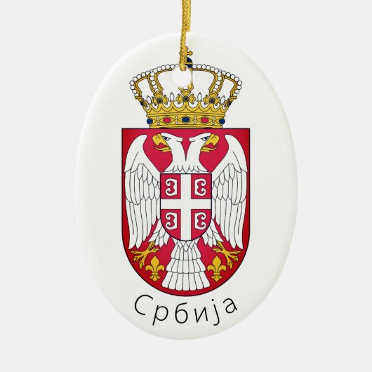 Vlag van Servië Keramisch Ornament (Voorkant)