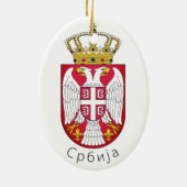 Vlag van Servië Keramisch Ornament (Achterkant)