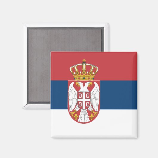 Vlag van Servië Magnet (Voorkant / Achterkant)