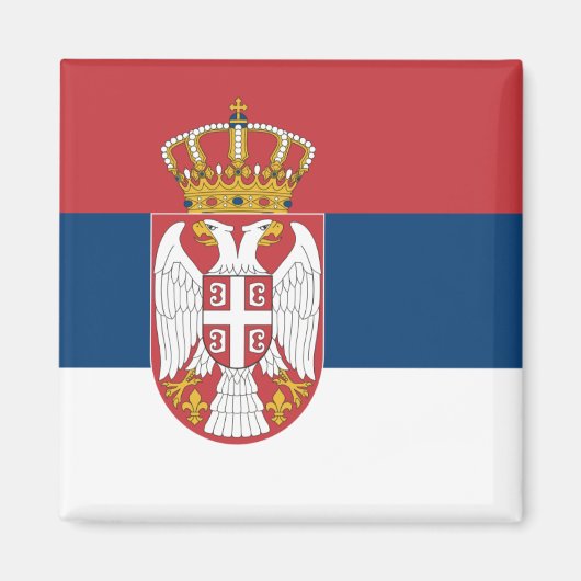 Vlag van Servië Magnet (Voorkant)
