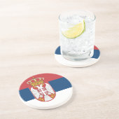 Vlag van Servië-Onderzetter Zandsteen Onderzetter (Zijkant)