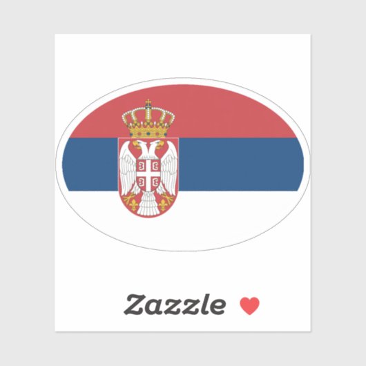 Vlag van Servië Oval Sticker (Vel)
