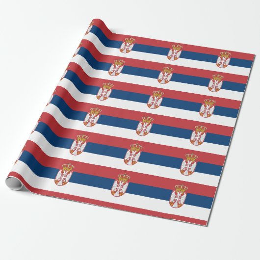 Vlag van Servië-rappelpapier Cadeaupapier (Uitgerold)