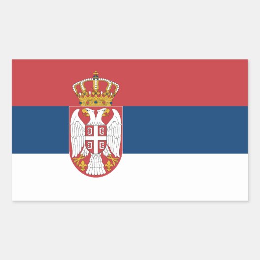 Vlag van Servië Rechthoekige Sticker (Voorkant)