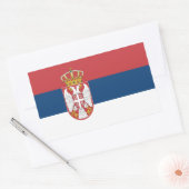 Vlag van Servië Rechthoekige Sticker (Envelop)