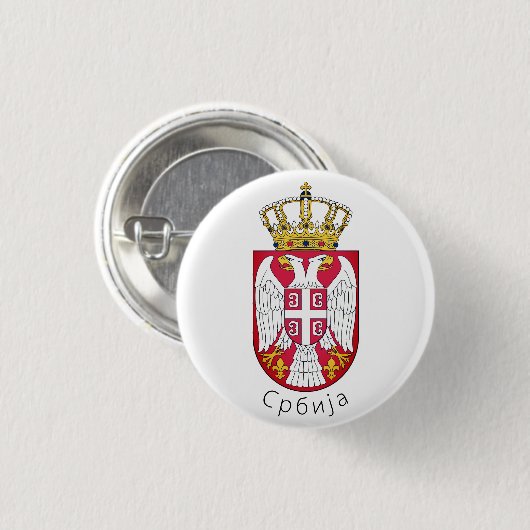 Vlag van Servië Ronde Button 3,2 Cm (Voorkant /achterkant)
