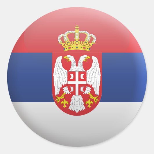 Vlag van Servië Ronde Sticker (Voorkant)
