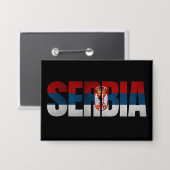 Vlag van Servië / Servische Vlag Button (Voorkant / Achterkant)