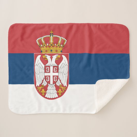 Vlag van Servië Sherpa Deken (Voorkant (horizontaal))