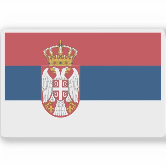 Vlag van Servië Sticker (Voorkant)
