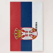 Vlag van Servië, voorzien van een etiket Legpuzzel (Verticaal)