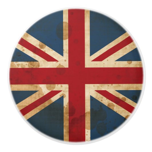 Vlag van SGEGrunge Union Jack UK Keramische Knop (Voorkant)