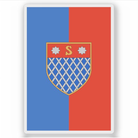 Vlag van Shkodër, Albanië Sticker (Voorkant)