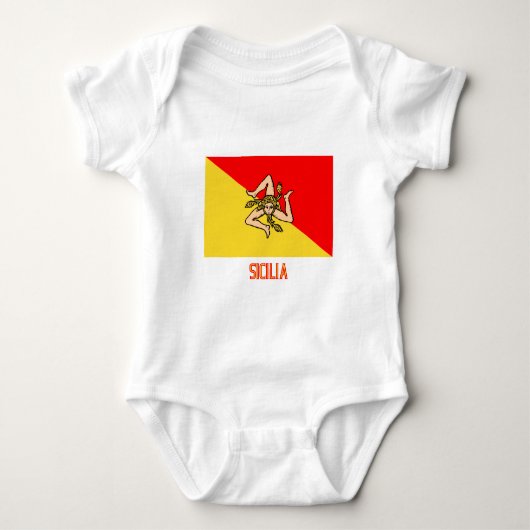 vlag van Sicilia met naam Romper (Voorkant)