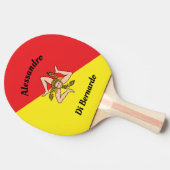 Vlag van Siciliaanse Custom Trinacria Design Tafeltennisbatje (Zijkant)