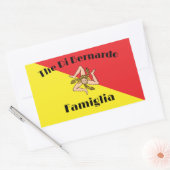 Vlag van Siciliaanse familie gepersonaliseerd Rechthoekige Sticker (Envelop)
