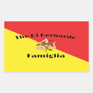 Vlag van Siciliaanse familie gepersonaliseerd Rechthoekige Sticker