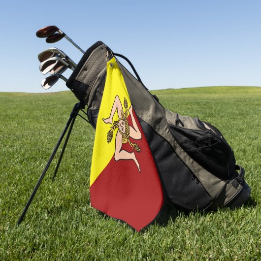 Vlag van Sicilië (Italië) Golfhanddoek (Groen)