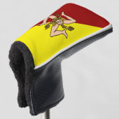 Vlag van Sicilië (Italië) Golfheadcover (3/4 voorkant)
