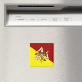 Vlag van Sicilië (Italië) Magneet (Insitu (Vaatwasser))