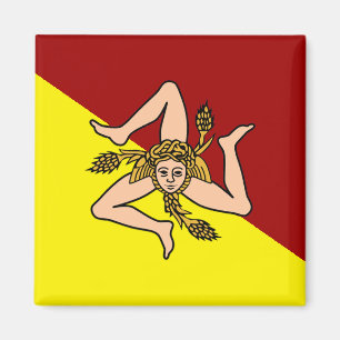 Vlag van Sicilië (Italië)  Magneet