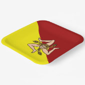 Vlag van Sicilië (Italië) Papieren Bordje (Gebogen)