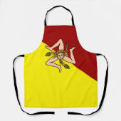 Vlag van Sicilië (Italië) Schort (Voorkant)