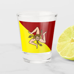 Vlag van Sicilië (Italië) Shot Glas