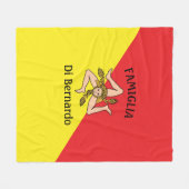 Vlag van Sicilië op Trinacria Fleece Blanket Deken (Voorkant (Horizontaal))