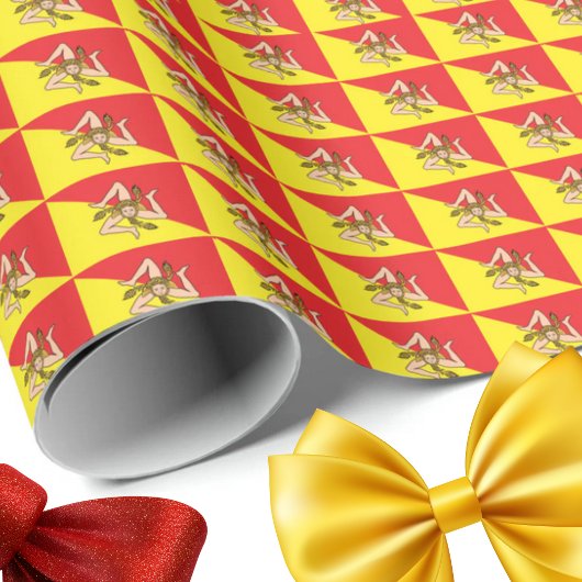 Vlag van Sicilië Repeat Print Trinacria Cadeaupapier