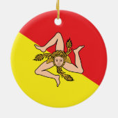 Vlag van Sicilië - Siciliaans Keramisch Ornament (Achterkant)
