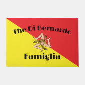 Vlag van Sicilië Siciliaanse Familie Welkomstmat Deurmat (Voorkant)