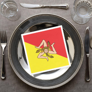 Vlag van Sicilië Siciliaanse Partij & Diner Servet