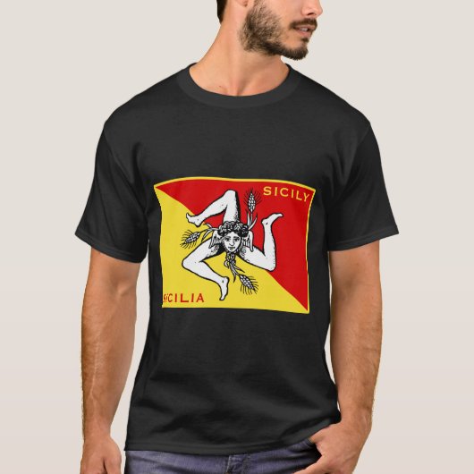 Vlag van Sicilië T-shirt (Voorkant)