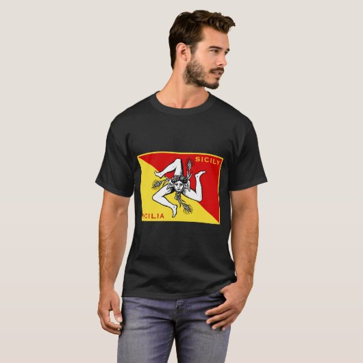 Vlag van Sicilië T-shirt (Voorkant volledig)