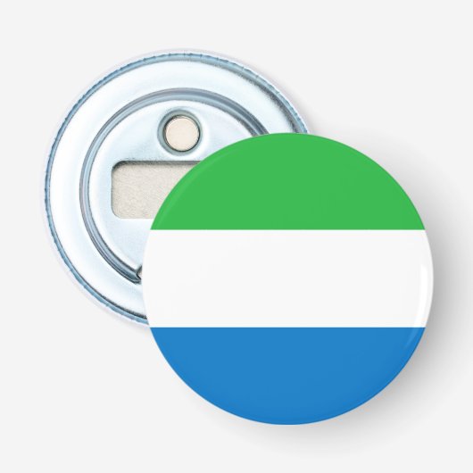 Vlag van Sierra Leone Button Flesopener (Voorkant)