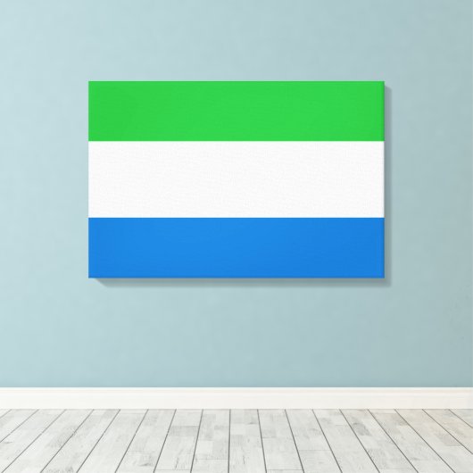 Vlag van Sierra Leone Canvas Afdruk (Insitu (Houten vloer))